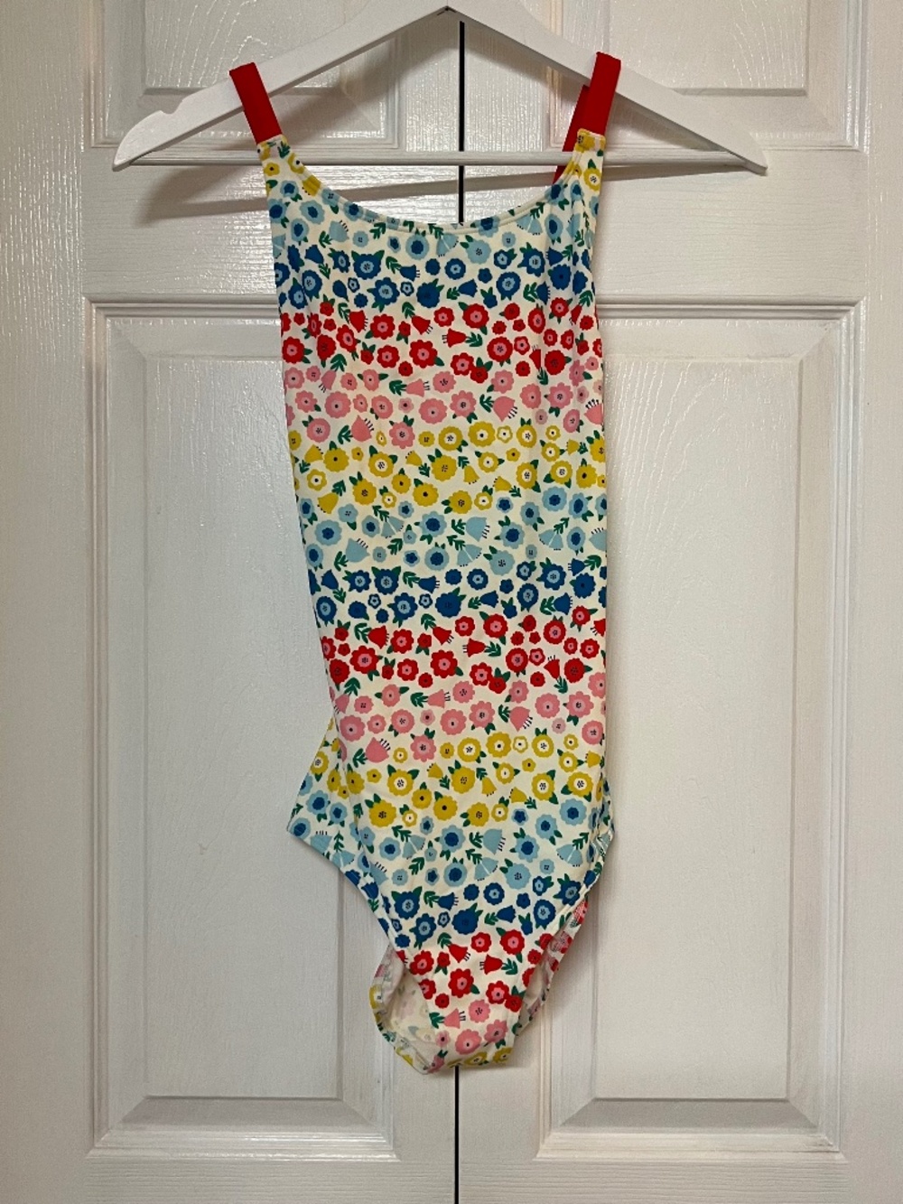 Boden Girls Multicolor Floral Crossover Back One Piece Swimsuit